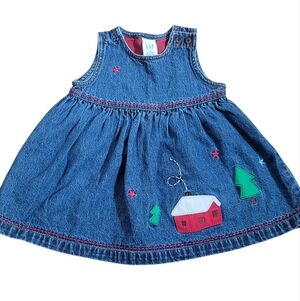 Baby Gap Denim Vintage Overall Jumper Dress